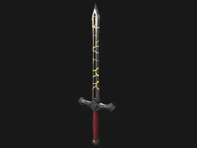 Stylized Sword PBR Modeling Free low-poly 3D model
