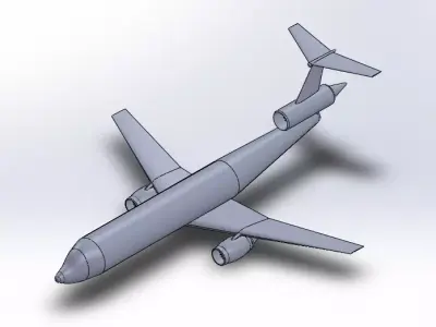 Fictional Jetliner alternate concept widebody 3D model