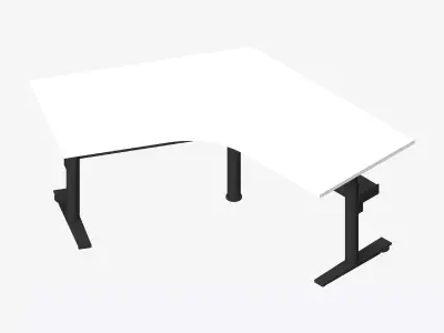 Desk - Single - Officetec - Modela - 120 Deg - Adjustable Height Low-poly 3D model
