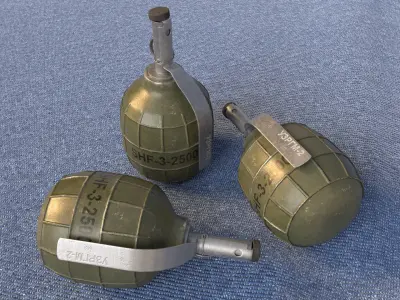 RGT-27S Ukrainian thermobaric grenades Low-poly 3D model