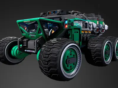 Mars Rover vehicle Low-poly 3D model