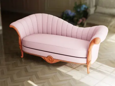 Furniture Sofa Chaise Lounge Low-poly 3D model