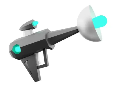 3d science fiction blaster icon 3D model purchase