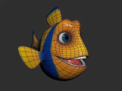 Cartoon fish 3d model Low-poly 3D model