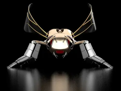 Machine Bee Low-poly 3D model