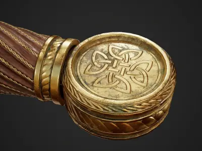 Dagger sword Low-poly 3D model 13