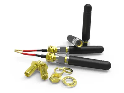 Antena telecommunication cable connectors Free 3D model