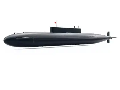 Stealth Black Submarine model pack Low-poly 3D model