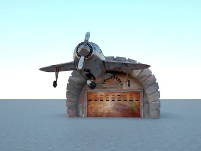 3d FANTASTIC IRON AIRPLANE  3D model