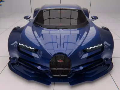 Bugatti chiron full rigged Low-poly 3D model
