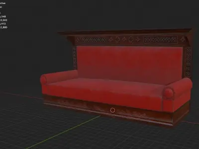 Low poly model Classic Antique sofa Low-poly 3D model