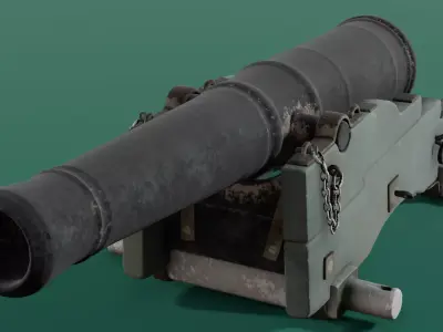 Old Cannon 3D Model  Low-poly 3D model