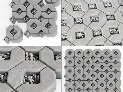 Ecoparking square stone  thick  one part n2 3D model