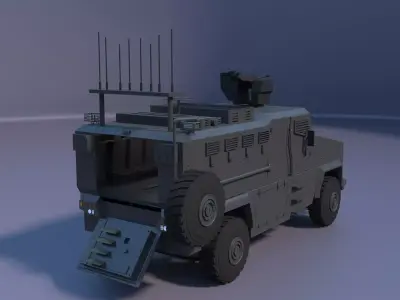 BMC KIRPI II 4X4 TURKISH ARMY Low Poly Model Low-poly 3D model