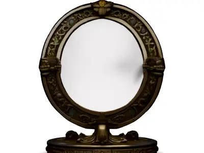Antique Oval Table Mirror 3D Model Low-poly 3D model