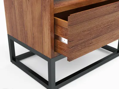 Logan Industrial Nighstand by West Elm 3D model