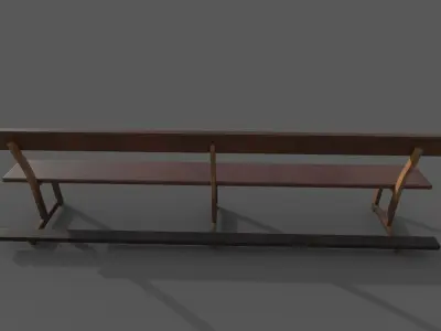 Church Bench Low-poly 3D model