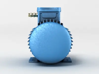 Electric motor 3D model by 3DModelWarehouse - UV Mapped