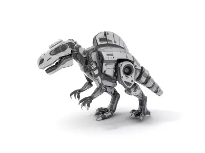 Futuristic Dinosaur Robot Model Pack Low-poly 3D model