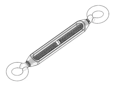 Cast Eye and Eye Turnbuckle THD10 3D model