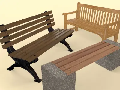 Park Benches 3D model