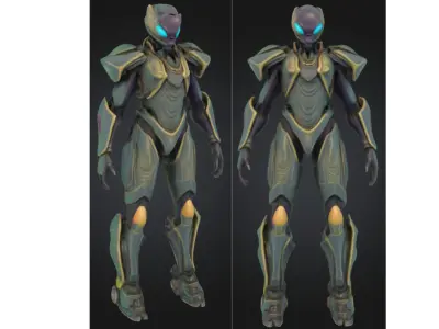 Sci Fi Alien Soldier Low-poly 3D model