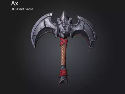 Axe stylized Free low-poly 3D model