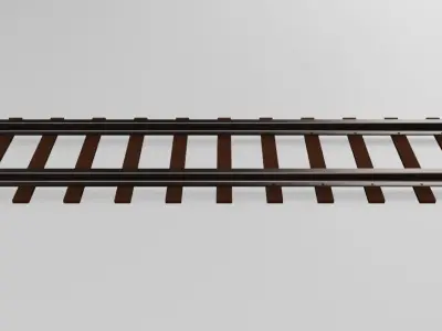 Train Track - Rail - Trilho de Trem Low-poly 3D model