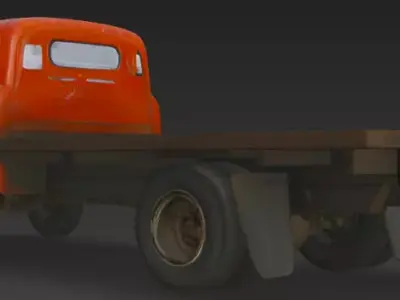 Old scratched broken truck  3D model