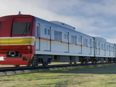 Japan Train Takyo metro subway 6000 Low-poly 3D model