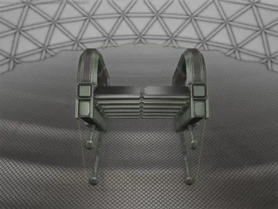 Sci-Fi Stairs - 9 - Green Version Low-poly 3D model