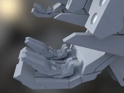 Lowpoly Sci-fi Cockpit-Twin Seat Cockpit Low-poly 3D model