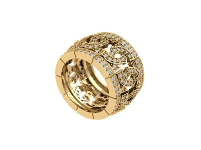  Wedding Art Deco Ring 3D print model