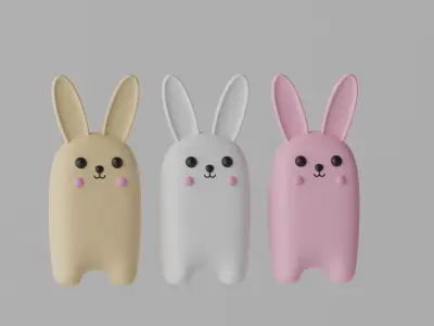 Cartoon Cute Bunny Rabbit 3D model purchase