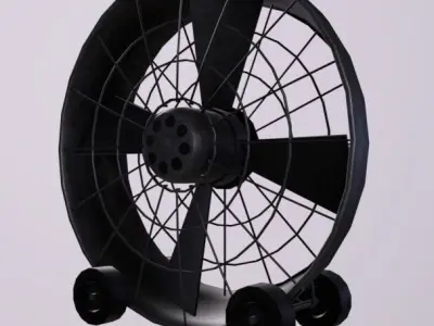 Industrial Fan Low-poly 3D model order