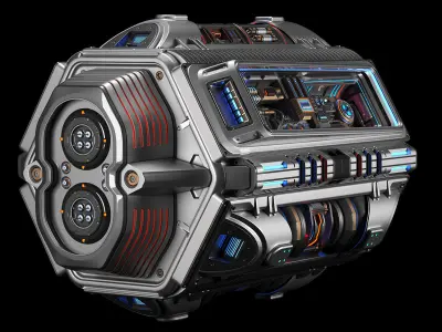 Sci Fi Mega Engine KITBASH 3D model