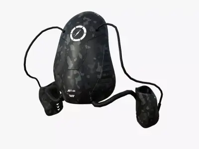Jetpack H09 Black Camouflage - SciFi Character Design Low-poly 3D model