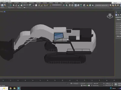 Excavator Mining R9200 Simplified Low-poly 3D model