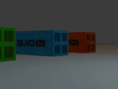low poly container Low-poly 3D model