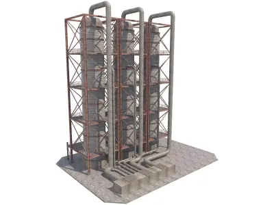 Industrial Silo 06 Low-poly 3D model