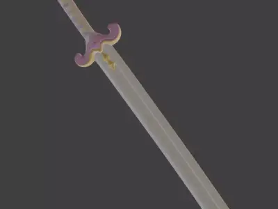 Stylized Anime Hero Sword 3D Model Low-poly 3D model