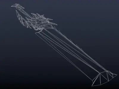 Futuristic Sword Low-poly 3D model 27