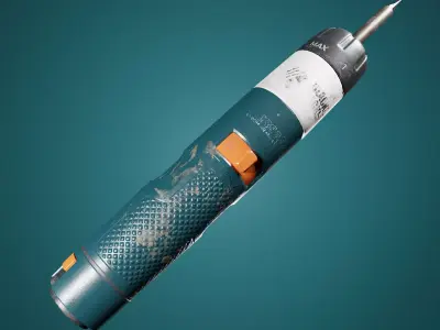 Electric screwdriver Free low-poly 3D model