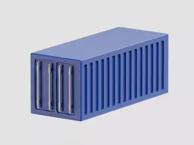 Shipping container Low-poly 3D model 7