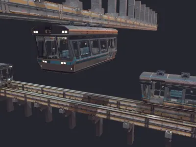 Monorail Low-poly 3D model