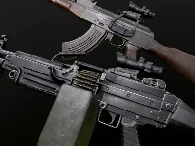 Weapons Pack m249 AK47