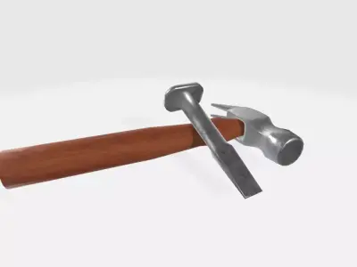 Hammer and chisel Low-poly 3D model