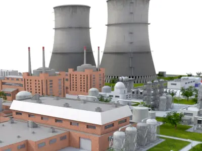 Nuclear Power Plant  purchase 3D model