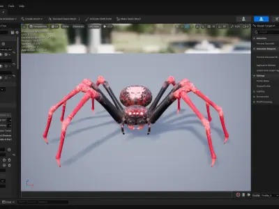 Advanced Spider for UE Low-poly 3D model