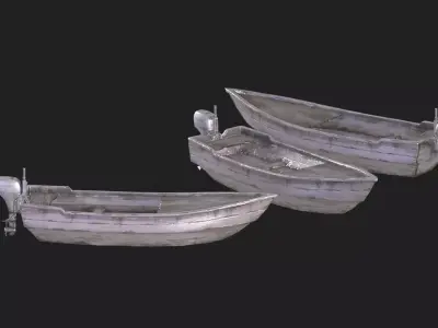 small wooden boat Low-poly 3D model purchase